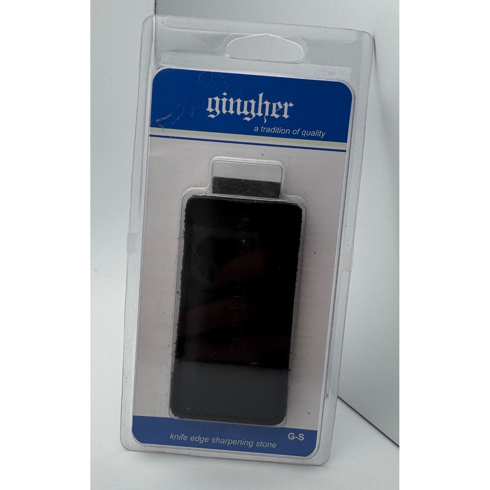 Gingher Knife Edge Sharpening Stone G-S Black Leather Case Scissor Sharpener New